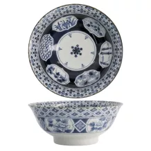 TDS, Ramen-Schale, Mixed Bowls, Madori-Bishi-Botan, Ø 21 x 8,7 cm, 1300 ml, Blue - Art Nr. 20958