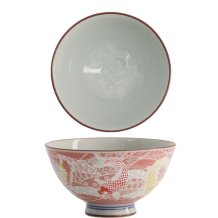 TDS, Rice Bowl, Kawaii Carp, Red, Ø 11.5x6 cm, 300ml - Item No. 20980