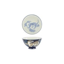 Rice Bowl Kawaii Tiger Blue, Porcelain, 300 ml