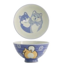 TDS, Reis-Schale, Kawaii Shiba-Dog, Blau, Ø 12,5x7 cm, 350ml - Art Nr: 20986