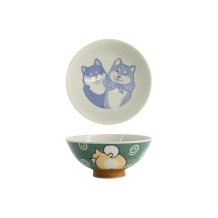 Reisschale Kawaii Shiba-Dog Gr&uuml;n, Porzellan, 500 ml