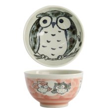 TDS, Reis-Schale, Kawaii Owl, Rosa Ø 13 x 8 cm, 400ml - Art Nr: 20992