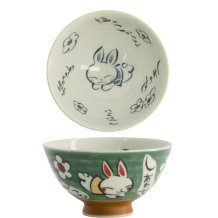 TDS, Reis-Schale, Kawaii Rabbit, Grün, Ø 11.5x6 cm, 300ml - Art Nr. 21002