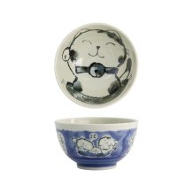 Reisschale Kawaii Cat Blau, Porzellan, 600 ml