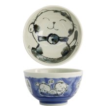 TDS, Reis-Schale, Kawaii Cat, Blau, Ø 16x8 cm, 600ml - Art Nr: 21027