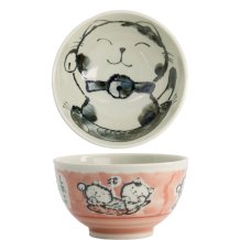 TDS, Rice Bowl, Kawaii Cat, Pink,  Ø 13 x 8 cm, 400 ml - Item No. 21028