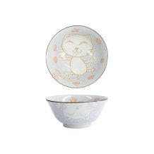 Tayo Bowl Kawaii Cat Neko Blue, Porcelain, 500 ml