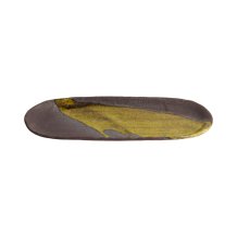 TDS, Groß Oval Platte, Yuzucha Nagashi Bk/Gd Ø 28.5x11.5x2.3cm , Art.-Nr. 21053