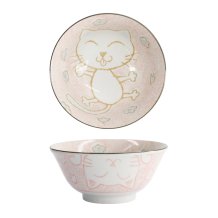 TDS, Tayo Bowl, Kawaii Cat Neko, Pink, Ø 14.8 x 6.8 cm 500ml - Item No. 2106