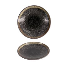TDS, Round Plate, Yuteki Kosui Black, Ø 16.7x2.5cm, Item No. 21086