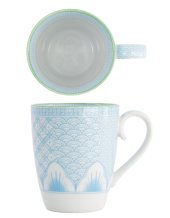 TDS, Mug, Lily Flower, Light Blue, Ø 8.8x10.5cm, 350 ml - Item No: 21200