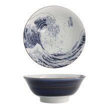 Ramen Bowl Hokusai Blue, White, Porcelain, &Oslash; 21 cm