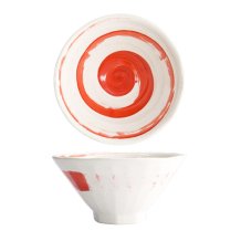 TDS, Ramen Bowl,  Maru White, White/Red, Ø 19.5x10cm, Item No. 21211