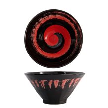 TDS, Ramen Bowl,  Maru Black, Black/Red, Ø 22x11cm, Item No. 21212