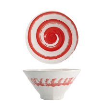 TDS, Ramen Bowl,  Maru White, White/Red, Ø 22x11cm, Item No. 21213