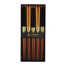 Gold Umbrella Chopstick Set 5 pair at Tokyo Design Studio (picture 4 of 4)