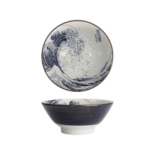Ramen Bowl Hokusai Blue, White, Porcelain, &Oslash; 17 cm