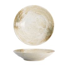 TDS, Yukishino Deep Plate, White/Brown, Ø 29x6cm, Item No. 21417