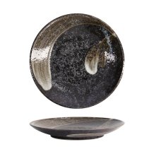 Teller Arahake Schwarz/Braun, Steinzeug, &Oslash; 22,7 cm