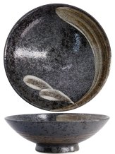 TDS, Bowl, Arahake, Ø 24x7.5cm, Bk/Br, Item No. 21435