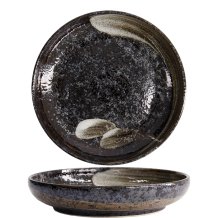 TDS, Pasta Plate, Arahake, Ø 22x4cm, Bk/Br, Item No. 21436
