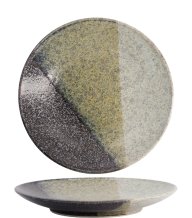 TDS, Teller, Oboro Yamakage, Schwarz/Braun/Weiß, Ø 22.7x3.1 cm, Art.-Nr. 21438