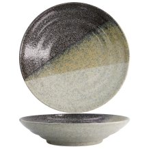 Deep Plate Oboro Yamakage Black, Brown, White, Stoneware, &Oslash; 29 cm