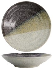 TDS, Deep Plate, Oboro Yamakage, Black/Brown/White, Ø 29 x 6cm, Item No. 21443
