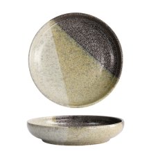 TDS, Pasta Teller, Oboro Yamakage, Schwarz/Braun/Weiß, Ø 22 x 4 cm, Art.-Nr. 21449