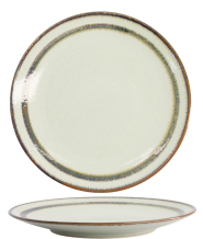 TDS, Large Round Plate, Wasabi, Light Green/Brown, Ø 28.5x3.5cm, Item No. 21452