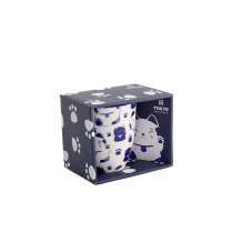 TDS, Kawaii Lucky Cat Mug W/Giftbox Blue Cat, Ø 8.5x10.2cm 380ml , Item No. 21528