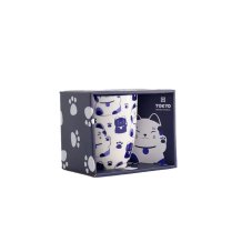 Blau Katze Kawaii Glückliche Katze Tasse in Geschenkbox bei Tokyo Design Studio (Bild 2 von 6)