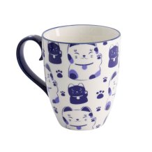 Ø 8.5x10.2cm 380ml  Kawaii Lucky Cat Mug W/Giftbox Blue Cat at Tokyo Design Studio (picture 2 of 6)