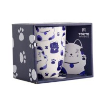 Ø 8.5x10.2cm 380ml  Kawaii Lucky Cat Mug W/Giftbox Blue Cat at Tokyo Design Studio (picture 3 of 6)
