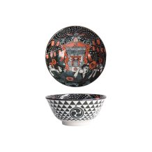 Reisschale Asakusa Matsuri Rot/Schwarz, Porzellan, &Oslash; 14,8 cm, H&ouml;he 7 cm, 550 ml