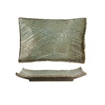 TDS, Large Plate Wabi Uguisu, 26x17.5x3.5cm, Item No. 21563