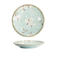 TDS, Plate, Light Blue Sakura, Light Blue, Ø 19.5x3cm, Item No. 21592