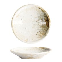 TDS, Runder Teller, Yukishino Weiß/Braun, Ø 9.8x1.7cm, Art.-Nr. 21613