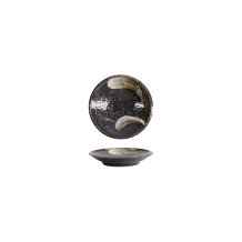 Teller Arahake Schwarz/Braun, Steinzeug, &Oslash; 9,8 cm