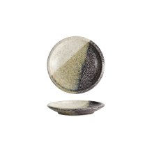 Plate Oboro Yamakage Black, Brown, White, Stoneware, &Oslash; 14 cm