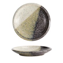 TDS, Round Plate, Oboro Yamakage, Black/Brown/White, Ø14x2.2cm, Item No. 21618