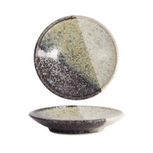 TDS, Runder Teller, Oboro Yamakage, Schwarz/Braun/Weiß, Ø 9.8x1.7cm , Art.-Nr. 21619