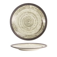 TDS, Asashio Large Round Plate, Black/White, Ø 28.5x3.5cm, Item No. 21628