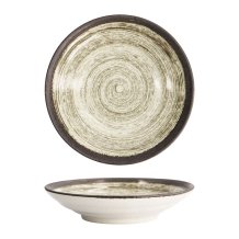 Deep Plate Asashio Dark Brown, Beige, Stoneware, &Oslash; 23 cm