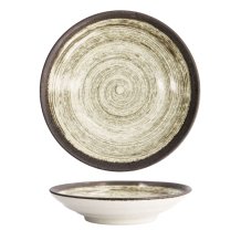 TDS, Asashio Rim Bowl, Black/White, Ø22.5x5cm, Item No. 21631