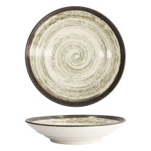 Deep Plate Asashio Dark Brown, Beige, Stoneware, &Oslash; 29 cm
