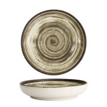 TDS, Asashio Pasta Plate, Bk/Wh, Ø 22x4cm, Item No. 21638