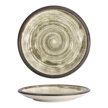 Plate Asashio Dark Brown, Beige, Stoneware, &Oslash; 24.8 cm