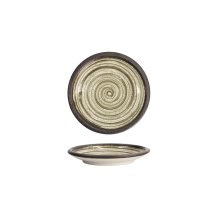 Teller Asashio Dunkelbraun/Beige, Steinzeug, &Oslash; 14 cm