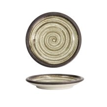 TDS, Asashio Round Plate, Black/White, Ø14x2.2cm, Item No. 21640